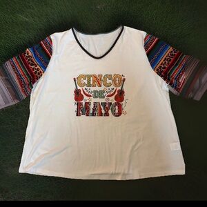 Cinco de Mayo festival Shirt with Colorful Sleeves